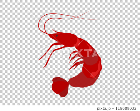 Shrimp with shell horizontally Shrimp with shell horizontally 118689032