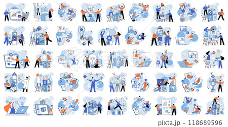 Teamwork vector illustration. Innovative ideas drive successful marketing strategies and business growth The projects success depends on effective teamwork and collaboration Continuous improvement 118689596