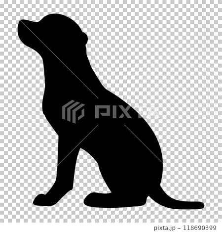 Silhouette of a Rhodesian Ridgeback sitting sideways 118690399