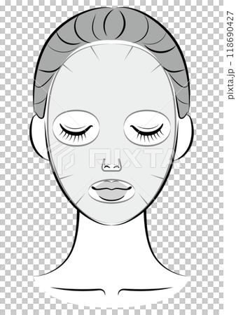 Woman using a sheet mask 118690427