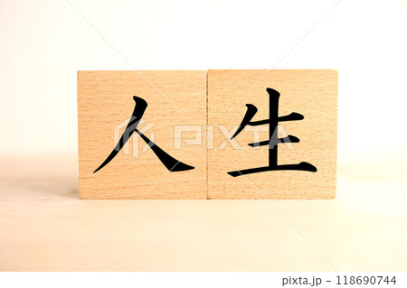 「人生」の文字ブロック 「人生」の文字ブロック 118690744