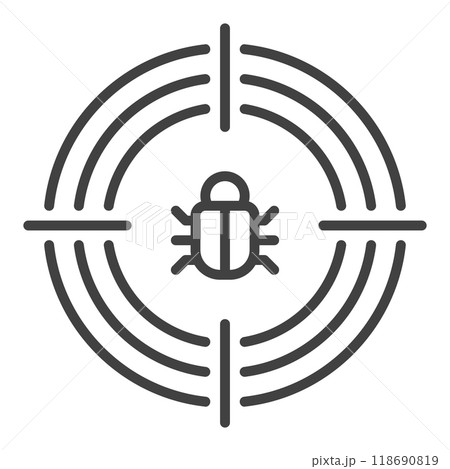 Computer Bug in Target vector Internet Security thin line icon or design element Computer Bug in Target vector Internet Security thin line icon or design element 118690819