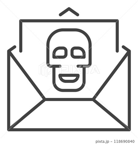 Message with Computer Virus vector Spam thin line icon or symbol 118690840