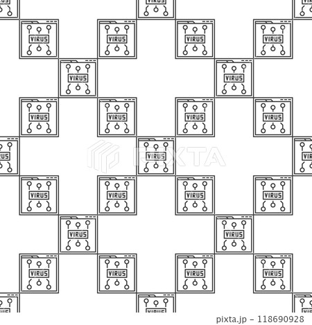 Web Browser with Virus vector outline seamless pattern 118690928
