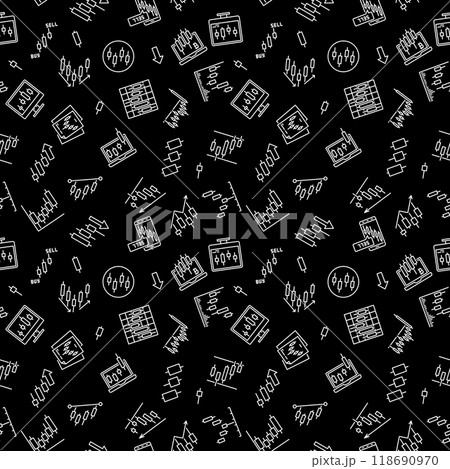 Vector Investing and Trading outline seamless pattern with Candlestick Formation signs Vector Investing and Trading outline seamless pattern with Candlestick Formation signs 118690970