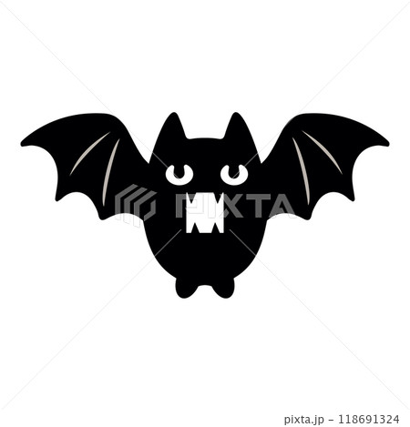 Halloween black bat flying flat 118691324
