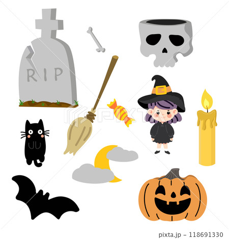 halloween element collection Flat design halloween element collection Flat design 118691330