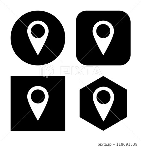 set pointers icons for map in the style flat design color on a white background. vector illustration 118691339