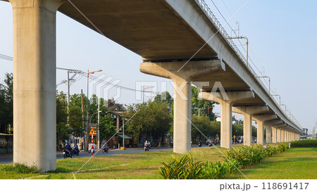 Bridge With Elevated Rail Of The Metro Line No.1 In Ho Chi Minh City, Vietnam. Bridge With Elevated Rail Of The Metro Line No.1 In Ho Chi Minh City, Vietnam. 118691417