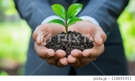 手に持った植物 118691451