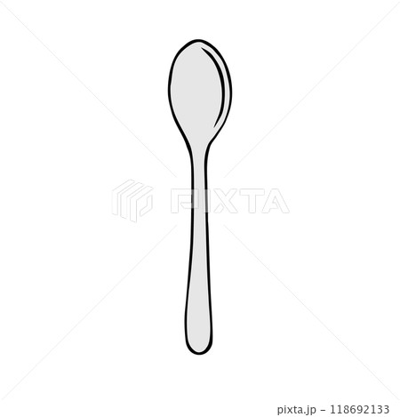 Vector hand drawn doodle sketch colored spoon Vector hand drawn doodle sketch colored spoon 118692133