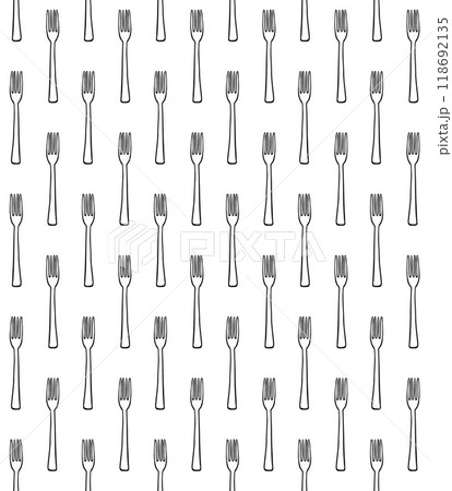 Vector seamless pattern of hand drawn fork Vector seamless pattern of hand drawn fork 118692135