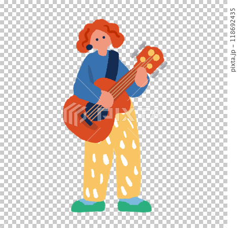 簡單扁平的音樂家插畫 簡單扁平的音樂家插畫 118692435