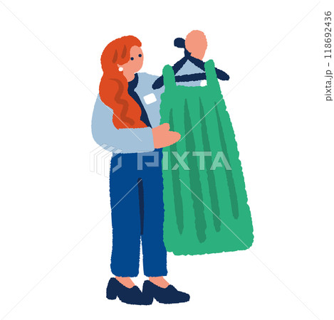 アパレル店員のシンプルでフラットなイラスト 118692436