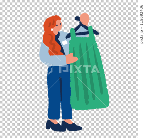 アパレル店員のシンプルでフラットなイラスト 118692436
