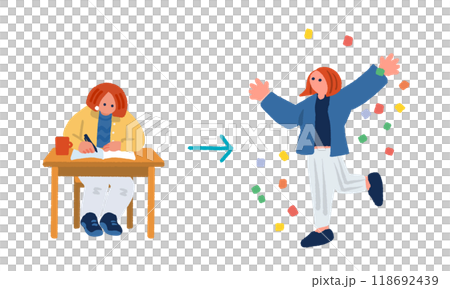 想像通過資格的簡單平面插圖 想像通過資格的簡單平面插圖 118692439