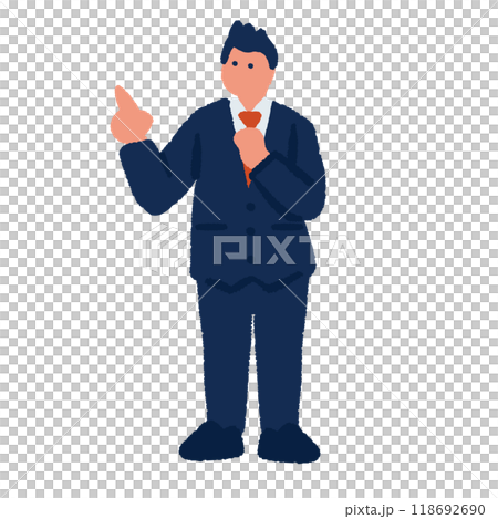 Simple and flat illustration of a businessman in a suit Simple and flat illustration of a businessman in a suit 118692690
