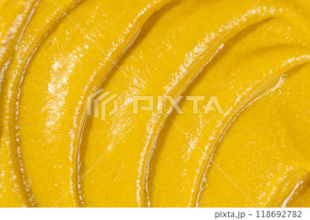 Macro Texture Mustard Sauce, Natural Traditional Spicy Mustard Sauce. Macro Texture Mustard Sauce, Natural Traditional Spicy Mustard Sauce. 118692782