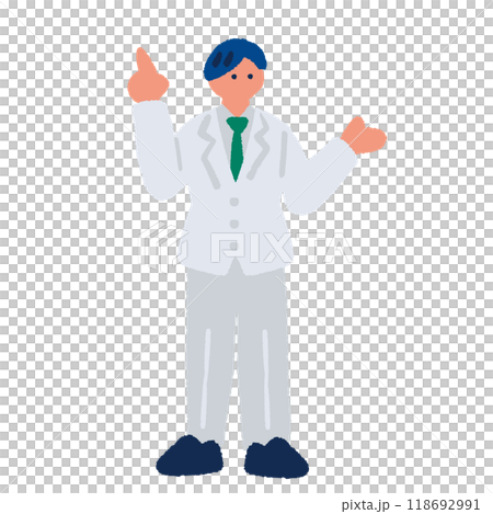 白衣をきた先生のシンプルでフラットなイラスト 118692991