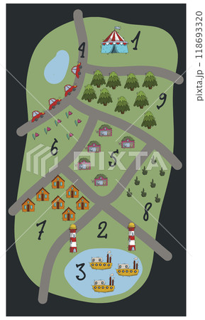 Kids learning material. Printable poster for nursery, kindergarten. Illustrated numbers for children 118693320