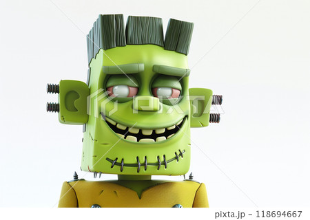 Whimsical 3D character for Halloween with playful expression and vibrant colors. 118694667