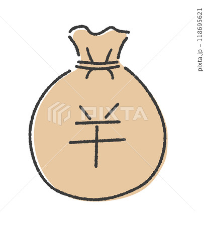 円マークとお金の入った袋 - 手書きのシンプルな日本円・人民元の貯金や利益のイメージ素材 円マークとお金の入った袋 - 手書きのシンプルな日本円・人民元の貯金や利益のイメージ素材 118695621