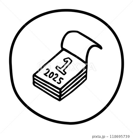 Doodle calendar schedule icon or logo, hand drawn with thin black line. Doodle calendar schedule icon or logo, hand drawn with thin black line. 118695739