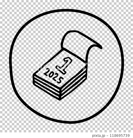 Doodle calendar schedule icon or logo, hand drawn with thin black line. Doodle calendar schedule icon or logo, hand drawn with thin black line. 118695739