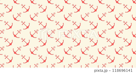 Nautical seamless pattern with geometric ship anchors 118696141