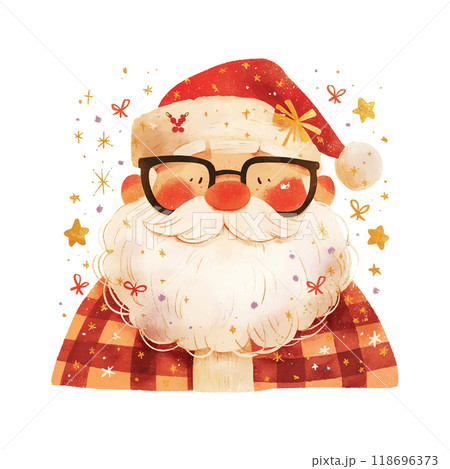 A watercolor painting of Santa Claus with a...のイラスト素材 [118696373] - PIXTA