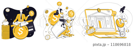 Capital management vector illustration. Business opportunities unfold when guided by compass strategic capital management The symphony financial success is composed by orchestra effective capital 118696818