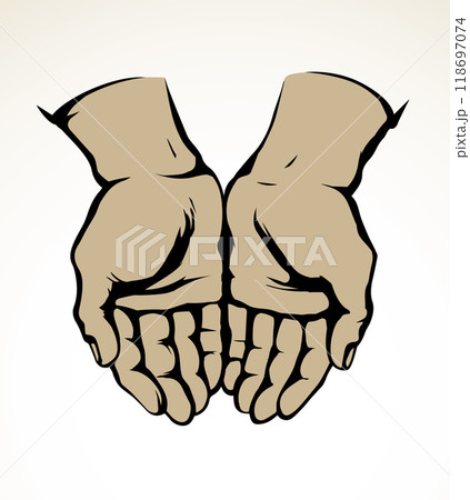 Praying hands. Vector drawing icon 118697074
