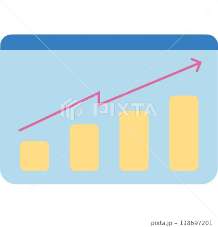 Graph arrow and chart bar growth up vector icon Graph arrow and chart bar growth up vector icon 118697201