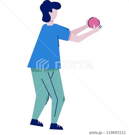Man putting clock timer vector manage time vector Man putting clock timer vector manage time vector 118697211