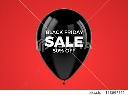 Black balloon for Black Friday sale banner or flyer. Black bubble for discount ads. Black balloon for Black Friday sale banner or flyer. Black bubble for discount ads. 118697333