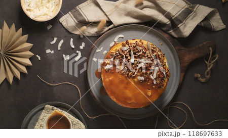 Delicious caramel cake 118697633