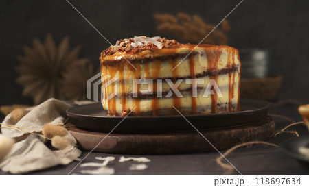 Delicious caramel cake Delicious caramel cake 118697634
