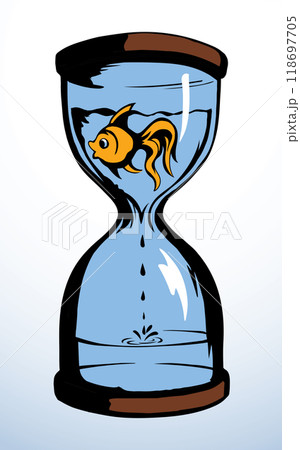 Fish in the hourglass. Vector drawing 118697705
