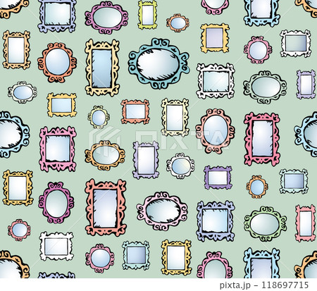 Framed mirrors. Vector drawing pattern 118697715