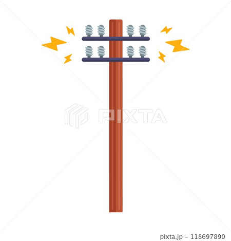 wooden electric pole for electricity flow. wooden electric pole for electricity flow. 118697890