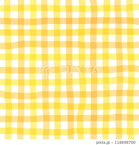 Orange Yellow Gingham Check Hand Drawn Pattern Background Overlay Orange Yellow Gingham Check Hand Drawn Pattern Background Overlay 118698700