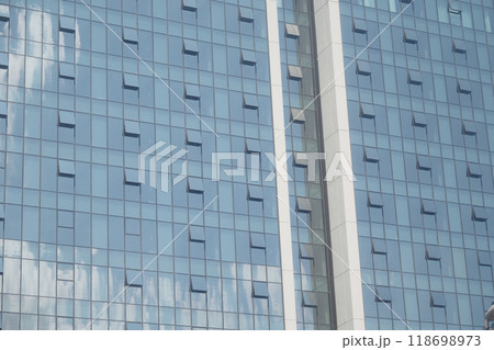 This is an abstract reflection created on a blue tiled surface that brings serenity and elegance 118698973