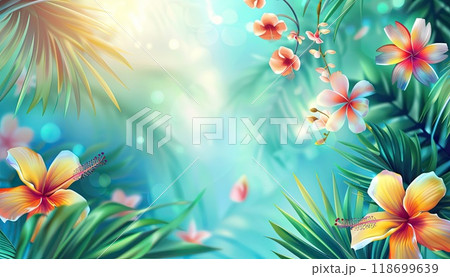 A leafy green plant with a bright sun shining on it by AI generated image 118699639