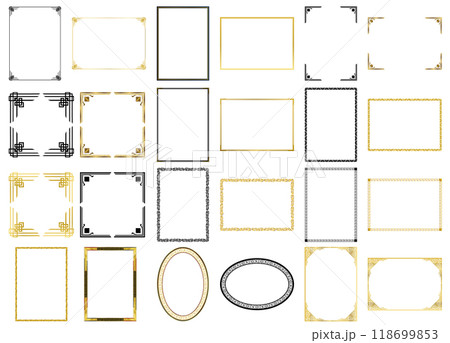 オーナメントフレーム、エレガント、ビンテージ、モダン、フローラル、幾何学、デコレーションのセット06 オーナメントフレーム、エレガント、ビンテージ、モダン、フローラル、幾何学、デコレーションのセット06 118699853