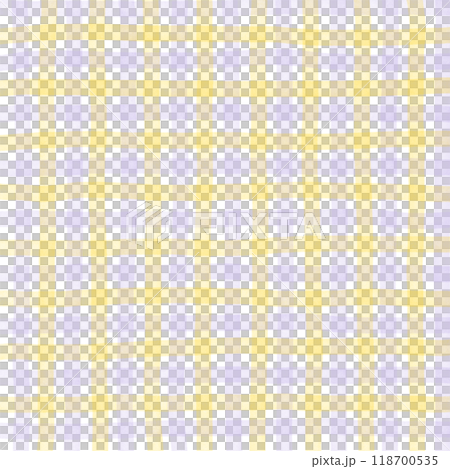 Purple Yellow Gingham Check Hand Drawn Pattern Background Overlay 118700535
