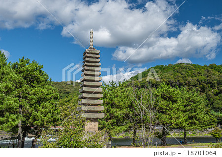 宇治公園塔の島　十三重石塔　京都府宇治市 118701064