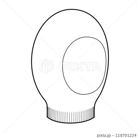 Snood Hat. Winter Knitted Head Fashion accessory cap clothing technical illustration. Vector headgear for Men, women,  118701224