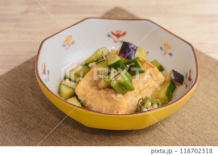 厚揚げの夏野菜あんかけ 118702318