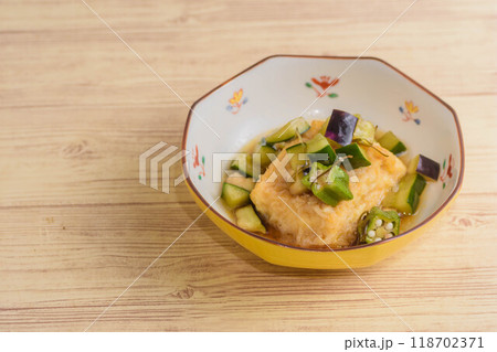 厚揚げの夏野菜あんかけ 厚揚げの夏野菜あんかけ 118702371