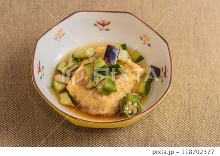 厚揚げの夏野菜あんかけ 118702377